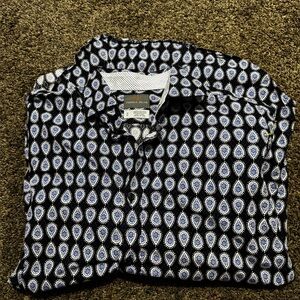 Thomas dean blue paisley medium shirt 100 percent cotton clean and beautiful